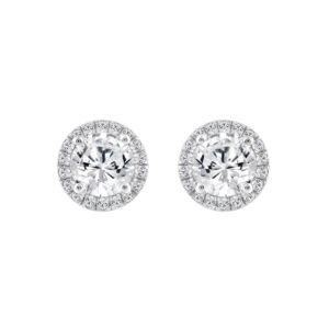 14K WHITE GOLD 2 1/4CT ROUND DIAMOND LADIES EARRINGS
