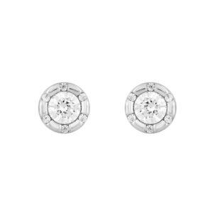 14K WHITE GOLD 3/4CT ROUND DIAMOND LADIES EARRINGS