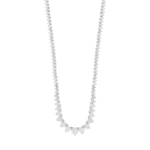 LADIES NECKLACE 7CT ROUND DIAMOND 14K WHITE GOLD