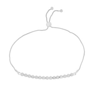 Women�S 0.50CT Round Diamond Fashion Bracelet In Sterling Silver White Elegant Diamond Bracelet For Women