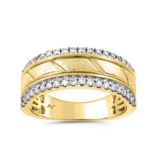 MEN'S BAND 0.50CT ROUND DIAMOND 14K YELLOW GOLD