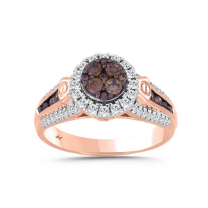 LADIES RING 0.75CT ROUND DIAMOND 14K ROSE GOLD