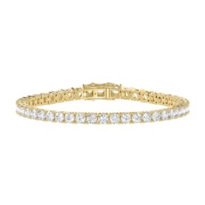 14K YELLOW GOLD 3CT ROUND DIAMOND LADIES BRACELET