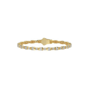 Elegant 10K Yellow Gold Ladies Bracelet With 0.33 Ct Round Diamonds. A Graceful And Minimal Fine Jewelry Design Perfect For Gifting.