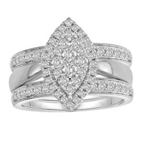 LADIES BRIDAL RING 1.00CT ROUND DIAMOND 14K WHITE GOLD