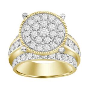 LADIES RING 3.00CT ROUND DIAMOND 10K YELLOW GOLD