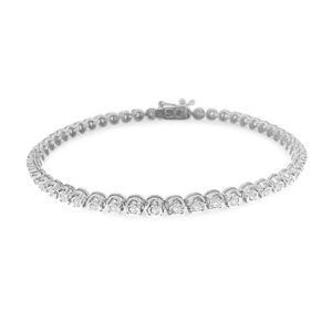 LADIES BRACELET 1.00CT ROUND DIAMOND  STERLING SILVER/WHITE