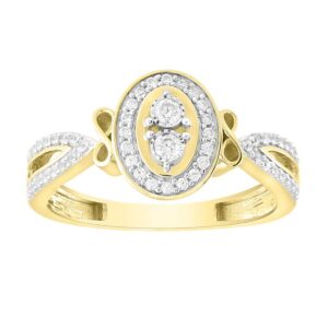 LADIES RING 0.25CT ROUND DIAMOND 10K YELLOW GOLD
