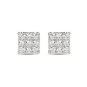 LADIES EARRING 0.25CT ROUND DIAMOND 10K WHITE GOLD