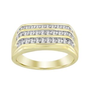MEN'S RING 0.50CT ROUND DIAMOND 10K YELLOW GOLD