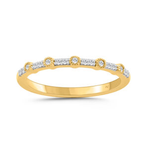 LADIES BAND 0.10CT ROUND DIAMOND STERLING SILVER YELLOW