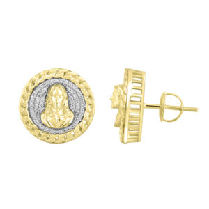 LADIES EARRINGS 0.25CT ROUND DIAMOND 10K YELLOW GOLD