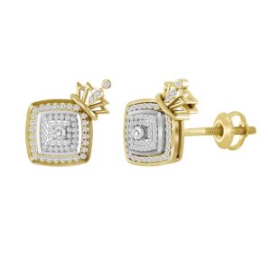 LADIES EARRINGS 0.50CT ROUND DIAMOND 10K YELLOW GOLD