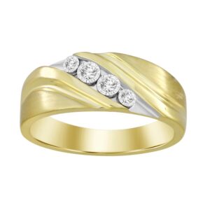MEN'S BAND 0.15CT ROUND DIAMOND 10K YELLOW GOLD