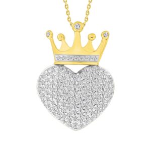 LADIES PENDANT WITH CHAIN 0.33CT ROUND DIAMOND 10K YELLOW GOLD