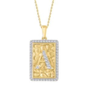 LADIES PENDANT WITH CHAIN 0.25CT ROUND DIAMOND 10K YELLOW GOLD