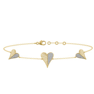 LADIES BRACELET 0.25CT ROUND DIAMOND 10K YELLOW GOLD