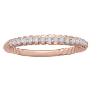LADIES BAND 0.25CT ROUND DIAMOND 14K ROSE GOLD
