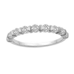 LADIES BAND 0.50CT ROUND DIAMOND 14K WHITE GOLD