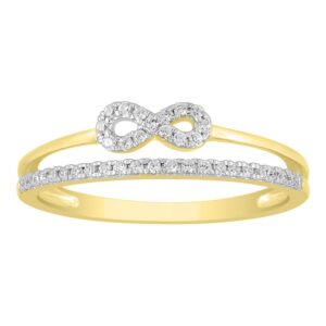 LADIES RING 0.16CT ROUND DIAMOND 10K YELLOW GOLD