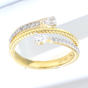 LADIES  RING 0.33CT ROUND/PEAR DIAMOND 14K YELLOW GOLD