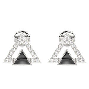 LADIES EARRINGS 0.25CT ROUND DIAMOND 14K WHITE GOLD