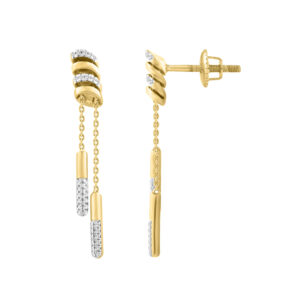 LADIES EARRINGS 0.16CT ROUND DIAMOND 10K YELLOW GOLD
