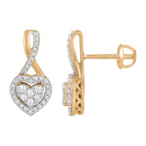 LADIES EARRINGS 0.33CT ROUND DIAMOND 10K ROSE GOLD