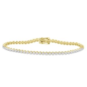 LADIES BRACELET 1.50CT ROUND DIAMOND 10K YELLOW GOLD