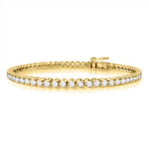 LADIES BRACELET 5.00CT ROUND DIAMOND 14K YELLOW GOLD (SI QUALITY)