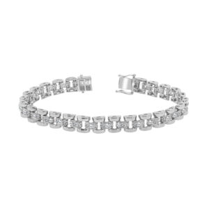 LADIES BRACELET 2.00CT ROUND DIAMOND 14K WHITE GOLD