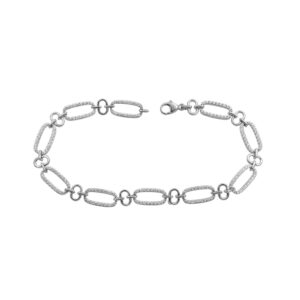 LADIES BRACELET 1.00CT ROUND DIAMOND 14K WHITE GOLD