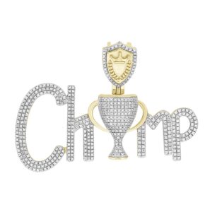 MEN'S CHARM 1.00CT ROUND DIAMOND 10K YELLOW GOLD