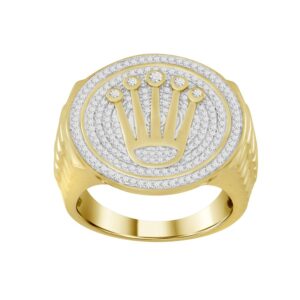 MEN'S RING 0.60CT ROUND DIAMOND 10K YELLOW GOLD