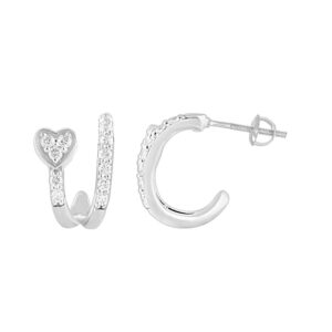 LADIES EARRINGS 0.25CT ROUND DIAMOND 10K WHITE GOLD
