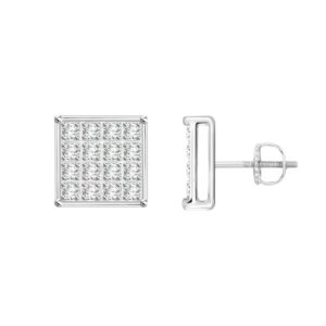 MEN'S YUVA EARRINGS 0.10CT ROUND DIAMOND 10K WHITE GOLD