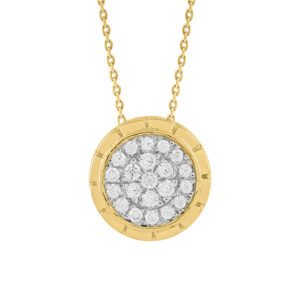 LADIES PENDANT WITH CHAIN 0.20CT ROUND DIAMOND 10K YELLOW GOLD
