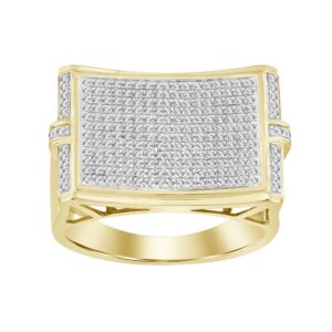 MEN'S RING 0.50CT ROUND DIAMOND 10K YELLOW GOLD