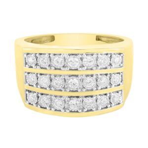 MEN'S RING 0.50CT ROUND DIAMOND 10K YELLOW GOLD