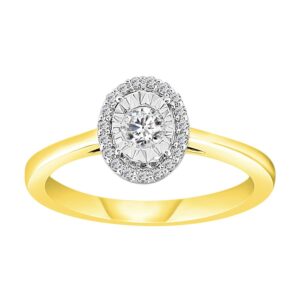 LADIES RING 0.25CT ROUND DIAMOND 10K YELLOW GOLD