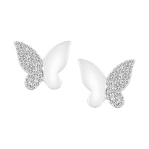 LADIES EARRINGS 0.20CT ROUND DIAMOND 10K WHITE GOLD