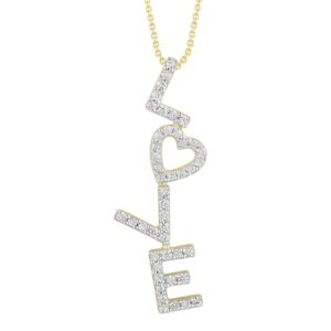 LADIES PENDANT WITH CHAIN 0.20CT ROUND DIAMOND 10K YELLOW GOLD