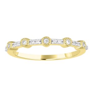LADIES BAND 0.10CT ROUND DIAMOND 14K YELLOW GOLD
