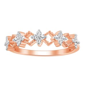 LADIES BAND 0.15CT ROUND DIAMOND 10K ROSE GOLD