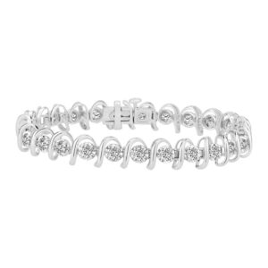 LADIES BRACELET 5.00CT ROUND DIAMOND 14K WHITE GOLD