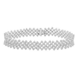 LADIES BRACELET 5.00CT ROUND DIAMOND 14K WHITE GOLD