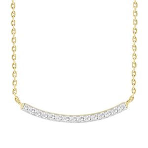 LADIES NECKLACE 0.25CT ROUND DIAMOND 14K YELLOW GOLD