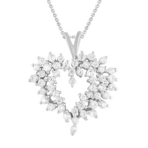 LADIES PENDANT 1.50CT ROUND DIAMOND 10K WHITE GOLD