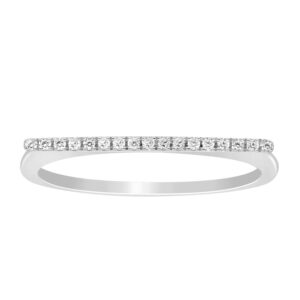 LADIES RING 0.07CT ROUND DIAMOND 10K WHITE GOLD