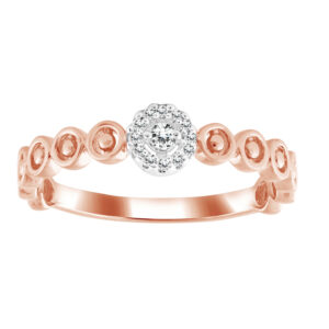 LADIES RING 0.08CT ROUND DIAMOND 10K ROSE GOLD